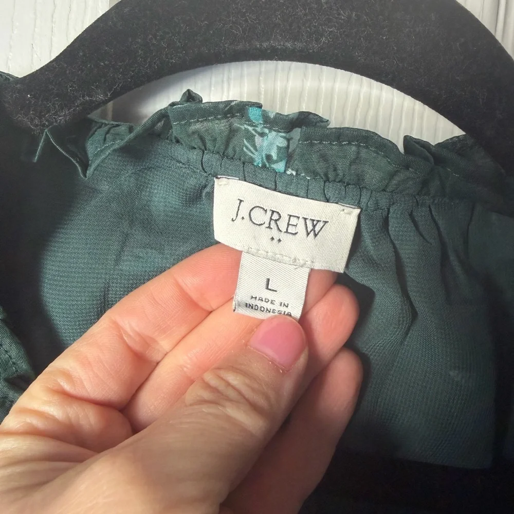 J crew factory Floral Green Blouse